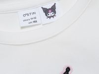 Лонгслив с аппликацией для девочек, Белый