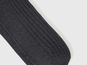 Высокие носки в рубчик, Серый