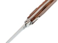 Выкидной нож Mikov Predator, сталь 420, рукоять палисандр, клипса