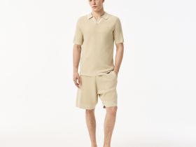 Мужское вязаное поло Lacoste из вискозы