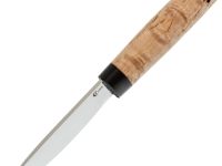 Нож Северный Соболь, сталь Х12МФ, окованный дол, рукоять карельская береза