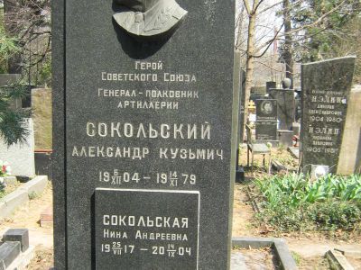 Могила - Сокольский Александр Кузьмич (1904-1979), Герой Советского Союза