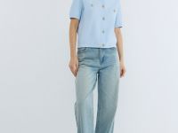 Кардиган с коротким рукавом, Голубой