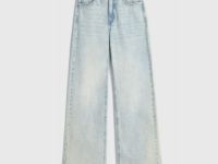 Широкие джинсы с высокой посадкой, Голубой