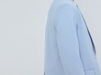 Однобортный жакет из поливискозы, Голубой
