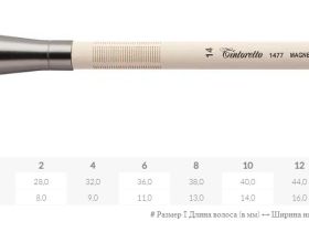 Кисть имитация белки №4 круглая, заостренная Tintoretto "Magneto" на короткой ручке с магнитным нако