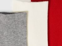 Высокие носки в рубчик, 3 пары, Красный