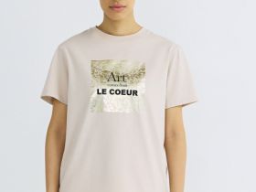 Футболка с принтом, Бежевый