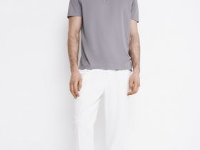 Поло из технологичной ткани с молнией, Серый