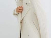 Короткое пальто из шерсти, Бежевый