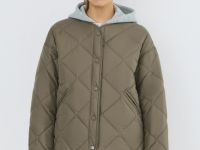 Стёганая куртка с капюшоном, Желтый