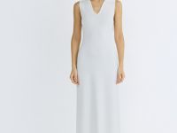 Вязаное платье с воротником-поло, Бежевый