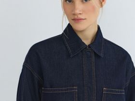 Джинсовая куртка-рубашка, Синий