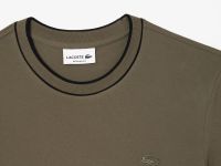 Мужская Футболка Lacoste с воротником в полоску из эластичного хлопка