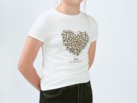 Футболка с принтом для девочек, Белый