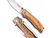 Нож складной Magnum Pakka Hunter - Boker 01MB700, сталь 440B Satin Plain, рукоять пакка дерево