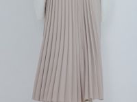 Плиссированная юбка миди A-силуэта, Бежевый
