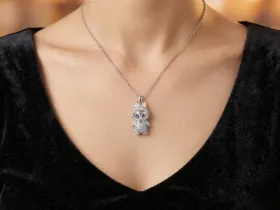 Подвеска из серебра с топазами, сапфирами и фианитами э0609пд10250366
