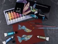 Набор гуаши Малевичъ, 12 цветов по 12 мл, перламутровой