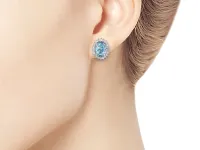 Пусеты из белого золота с топазами э4771пс04220417