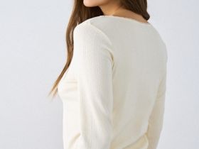 Лонгслив пижамный из трикотажа пуантель, Желтый