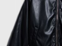 Куртка из искусственной кожи для девочек, Черный