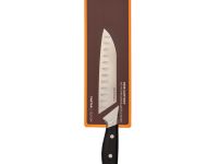 Нож кухонный Сантоку Okroshka Tartar 15.5 см, сталь 5cr15mov, рукоять сталь/пластик, черный
