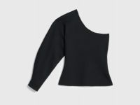 Джемпер с асимметричным вырезом, Черный