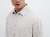 Куртка-рубашка из твила, Бежевый
