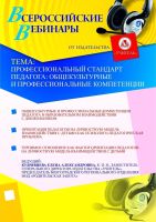 Профессиональный стандарт педагога: общекультурные и профессиональные компетенции