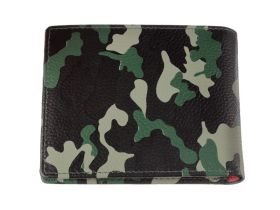 Портмоне ZIPPO, зелёно-чёрный камуфляж, натуральная кожа, 10,81,88,6 см