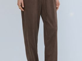 Брюки Baggy из искусственной замши, Коричневый