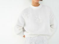 Джемпер из пряжи с ангорой, Белый