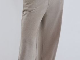 Базовые широкие брюки с эффектом стирки, Бежевый