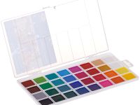 Набор акварели Гамма "Классическая" медовая, 32 цветов, без кисти, пластик, европодвес