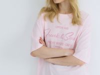 Футболка с бархатным принтом, Розовый