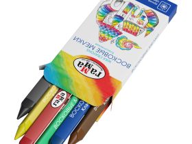 Набор мелков восковых Гамма "Классические" 6 цв, трехгранные, картон. упак., европодвес