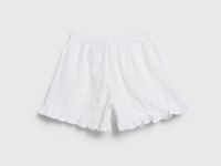 Шорты из ткани с жатым эффектом для девочек, Белый