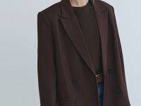 Двубортный жакет, Коричневый