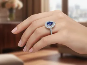 Кольцо из белого золота с сапфиром э4758кц04210460
