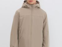 Утеплённая куртка с капюшоном, Бежевый