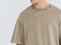 Базовая футболка с эффектом стирки, Бежевый