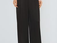 Широкие атласные брюки, Коричневый