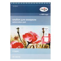 Альбом для акварели на спирали Гамма "Студия" А4 24 л 200 г, среднее зерно, перфорация на отрыв