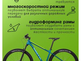 Горный велосипед Atom Bion Nine 50, год 2024, цвет Голубой-Синий, ростовка 14.5