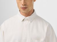 Джинсовая рубашка с коротким рукавом, Белый