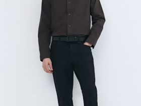 Брюки «5 карманов» Slim из твила, Черный