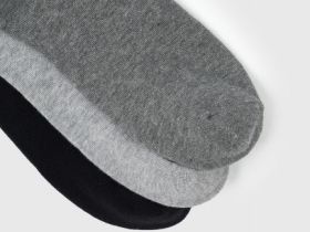 Высокие носки в рубчик с поддержкой стопы, 3 пары, Серый