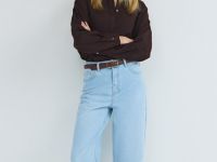 Джинсы Wide leg с высокой посадкой, Голубой