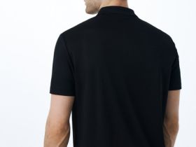 Поло из технологичной ткани с молнией, Черный